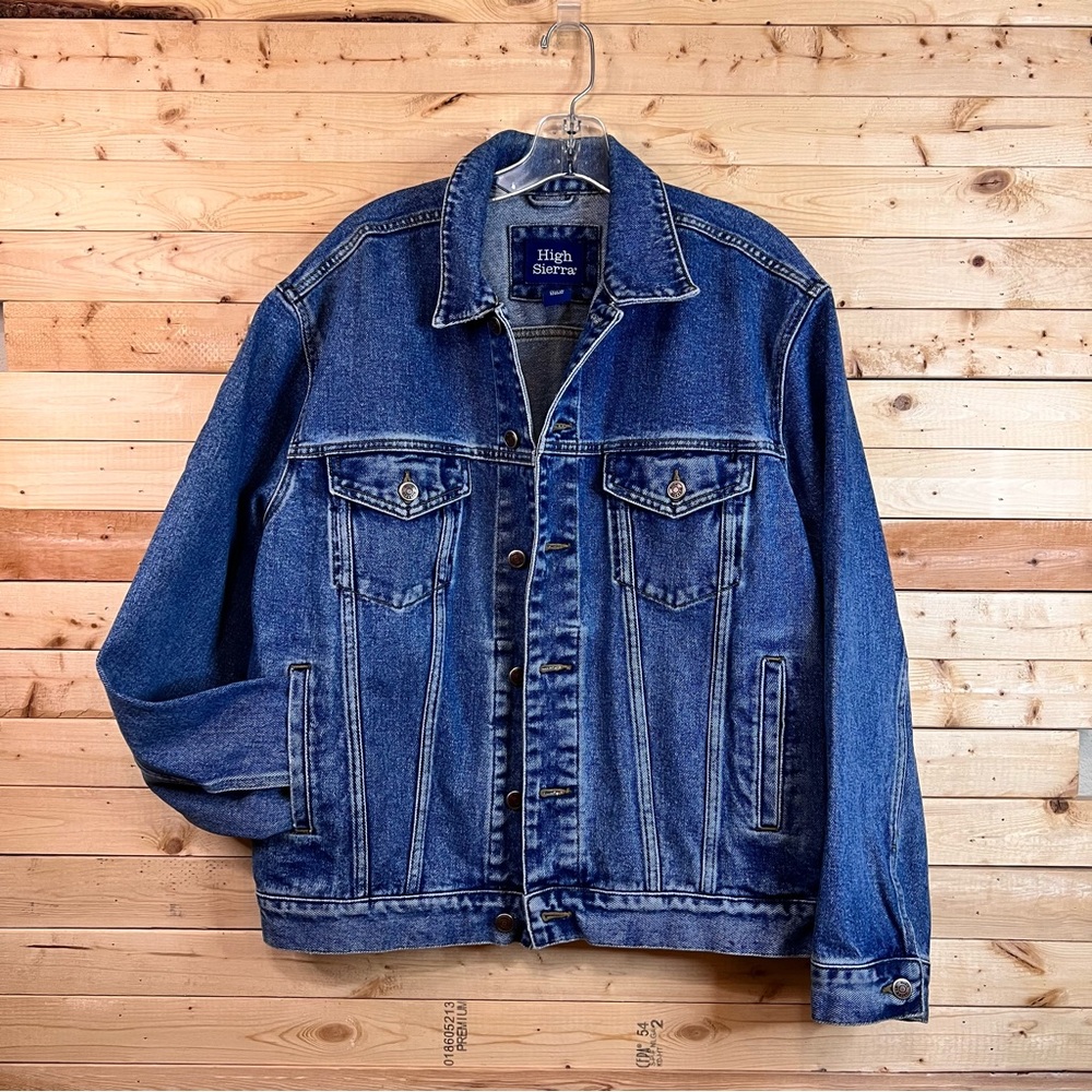 High Sierra Oversized Hand Painted Miss George details Vintage Denim Jean Jacket
